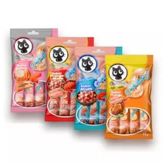 Kit Petisco Cremoso Chuchups Para Cães e Gatos – 4 Sabores - Contém 4un de 15g