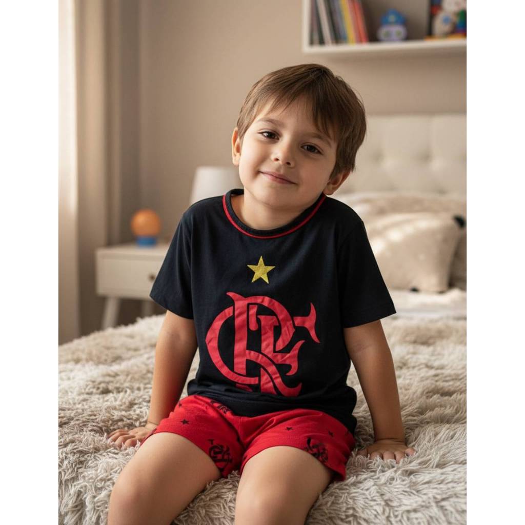 Pijama Infantil Times Manga Curta Verão em Oferta na Shopee