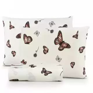 Jogo De Cama Lençol 3 Peças Algodão Percal Estampado Com Elástico Toda Volta em Oferta na Shopee