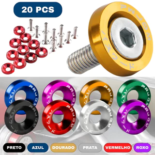 Kit 20 Pcs Fender Arruela M6 Parafuso JDM 20mm Pacote Para carro e Moto Honda Civic Integra