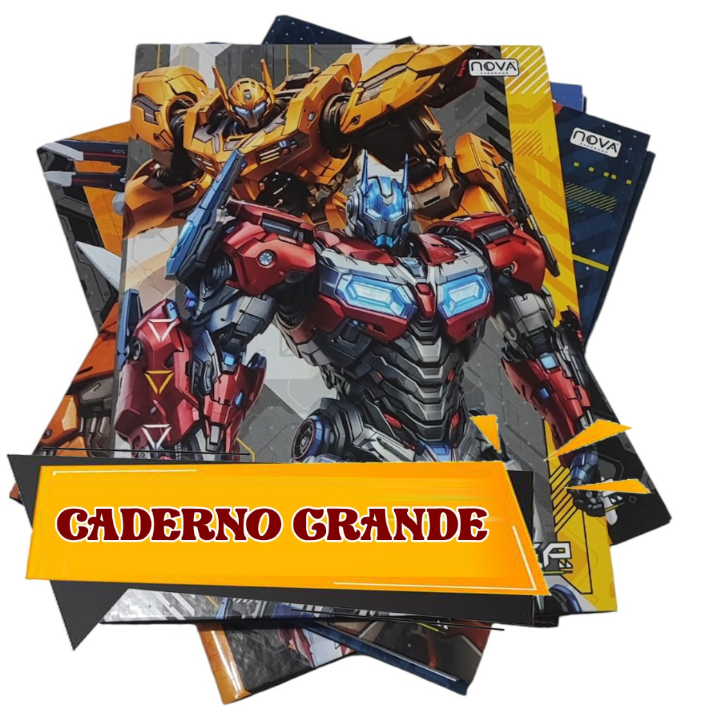 Caderno Brochurão Robos Robots Transformax Morphs Cyber 96 Folhas ...