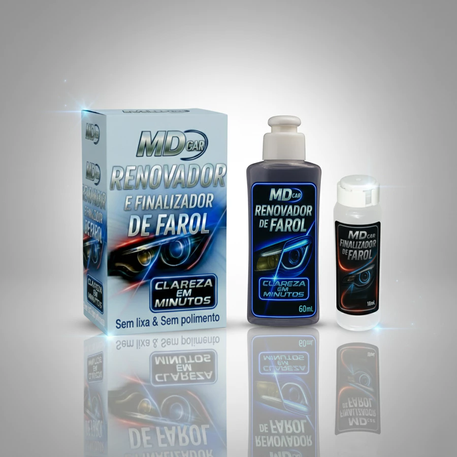 Revitalizador de Farol MD Car  Remove Amarelado, Fosco e Opacidade dos Faróis 60 ml - Imediato Top
