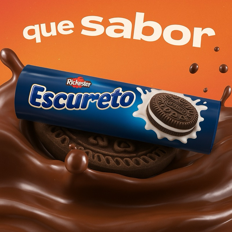 Biscoito Recheado Escureto Richester – Kit com 12 Pacotes – Sabor ...