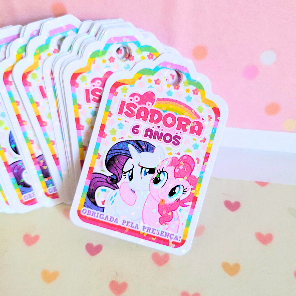 30 Tag My Little Pony Holografica Personalizada Lembrancinha Festa ...