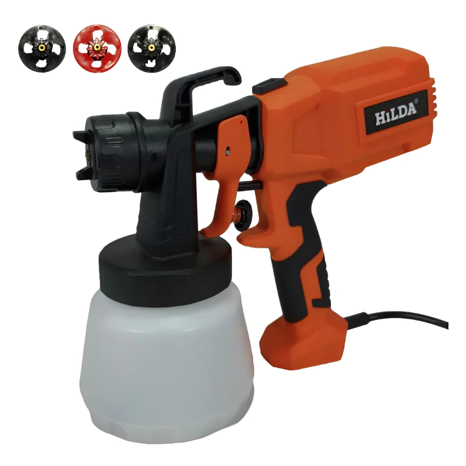 Pulverizador Tinta Elétrico Pistola Pintura 3 Bico Metal Hilda parede ...