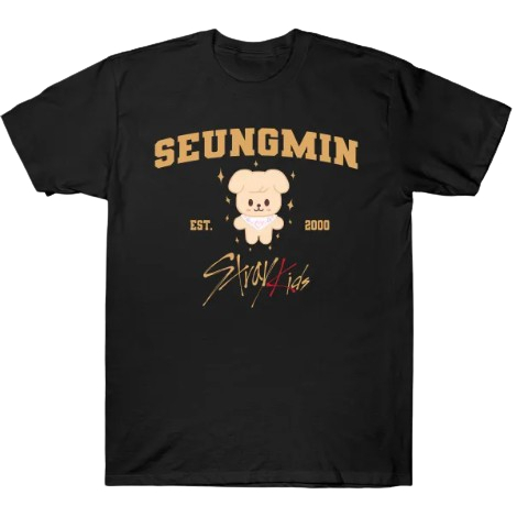 Camiseta SEUNGMIN Stray Kids Adulto/Infantil Lançamento Unissex Em