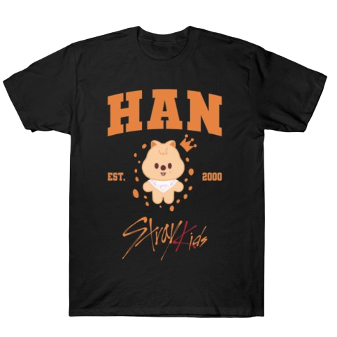 Camiseta HAN Stray Kids Adulto/Infantil Lançamento Unissex Em