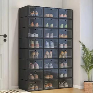 Kit 6/10/12/24 Caixa Organizador de Sapatos com Tampa Flip – Grande capacidade Essencial para Cassa em Oferta na Shopee