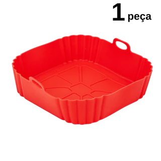 Forma De Silicone Quadrada Para Air Fryer 21cm Reutilizável Antiaderente Uny Home