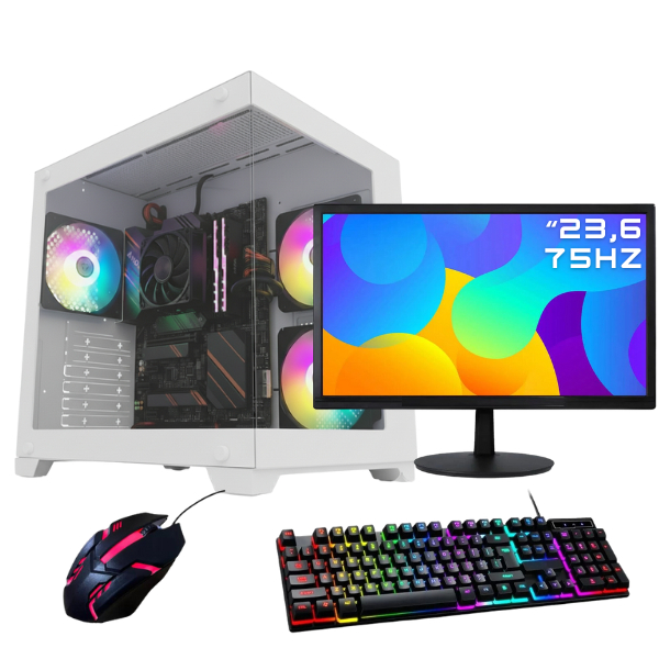 Foto de PC GAMER AGARON COMPLETO - MONITOR - RYZEN 5 5600GT - AQUARIO BRANCO - SSD 480GB