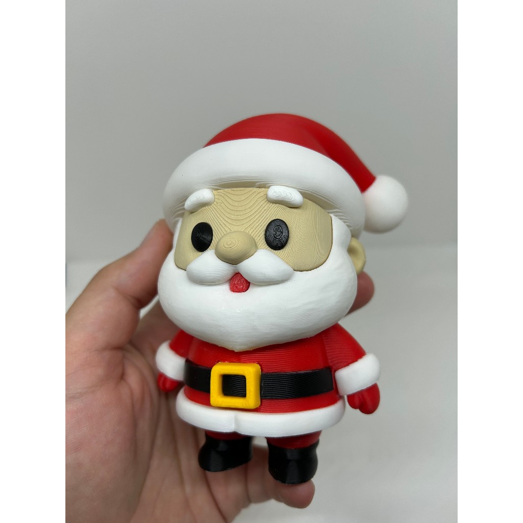Papai Noel Fofinho 10cm – Mini Escultura 3D Charmosa para Decoração de Natal 🎅