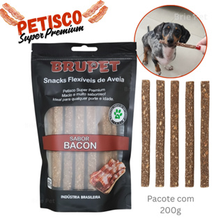Petisco Snacks para Cachorro 200g Palitos Flexíveis de Aveia Sabor Bacon Super Premium Pet em Oferta na Shopee