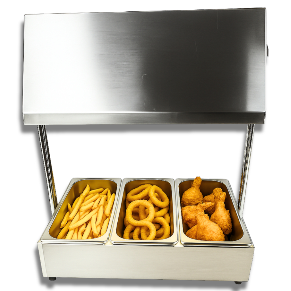Conservador de Frituras Inox 3 Cubas e 2 lâmpadas Profission