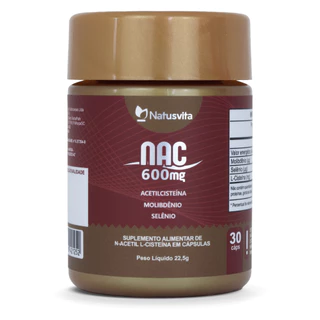NAC N-Acetilcisteína 600mg + Molibdênio + Selênio em Cápsulas em Oferta na Shopee