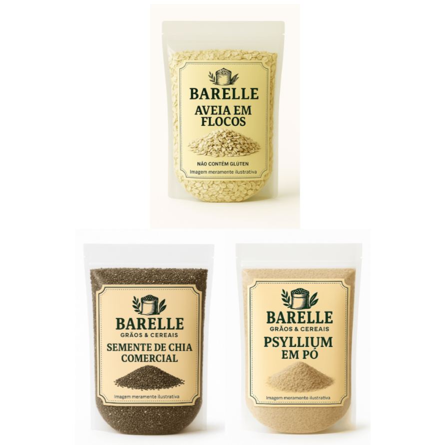 Kit Farinha Solta Intestino (Chia, Aveia e Psyllium) - 100g | Shopee Brasil