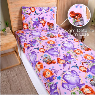 Lençol Solteiro 2 Peças Poliéster - Jogo de Cama Estampado Infantil Com Elástico Em toda Volta em Oferta na Shopee