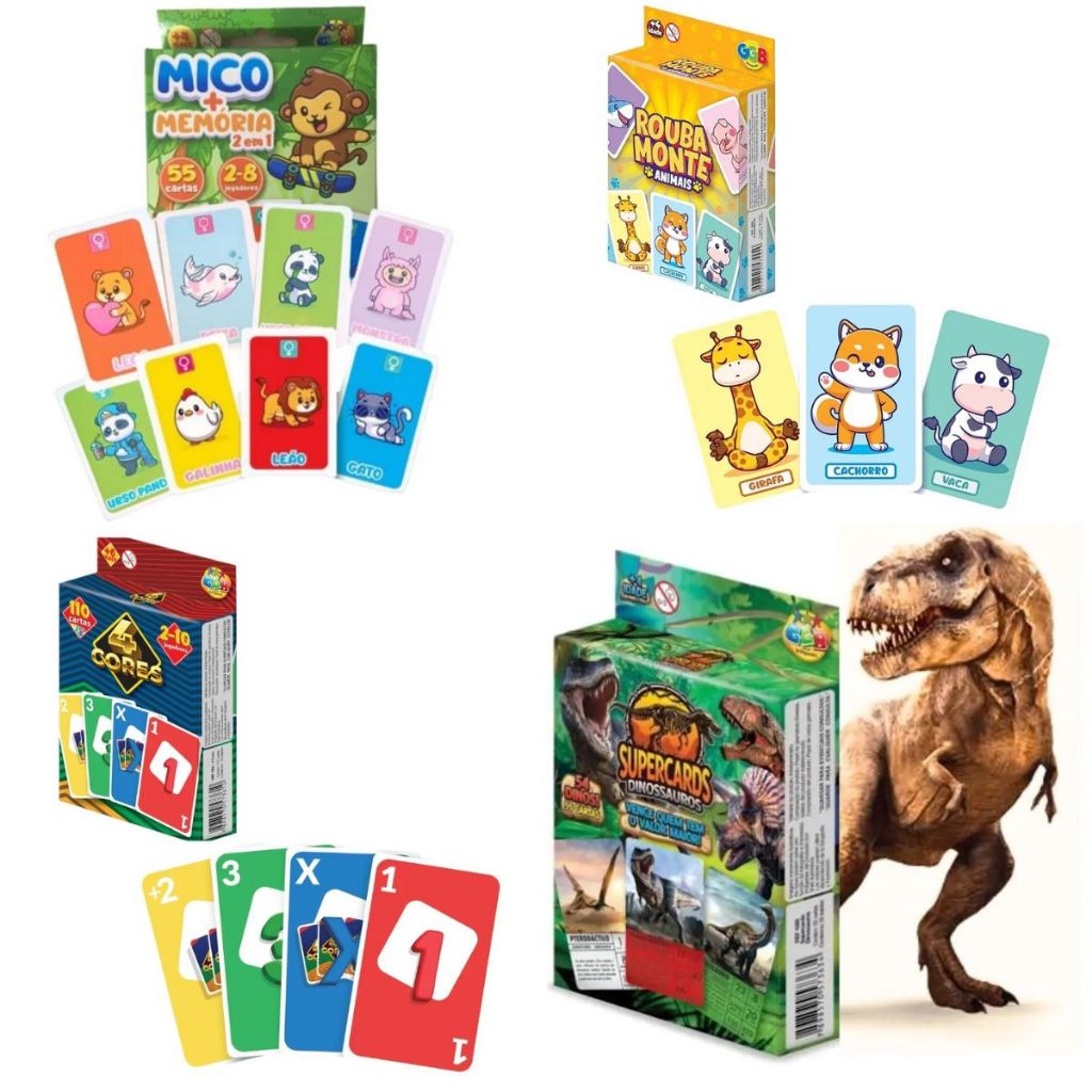 Brinquedo Jogo de Cartas Infantil Quem SOU EU + Mímica ROUBA monte ...
