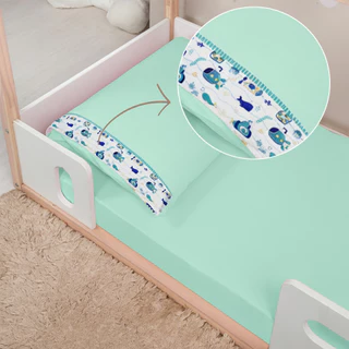 Jogo Lençol  02 Peças Mini Cama Montessoriana Infantil 150x70cm Ponto Palito Decorado em Oferta na Shopee