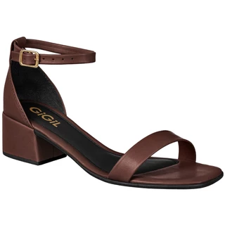 Sandália Feminina Salto Médio Grosso Bloco Traseiro Fechado Casual Clássica Básica Confortável GiGiL em Oferta na Shopee