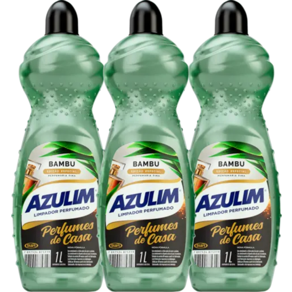 Kit c/3 un Limpador Perfumado Azulim Bambu 1L | Shopee Brasil