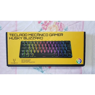 Teclado Mecânico Gamer Husky Blizzard, 60%, RGB, Switch Gateron Red, ABNT2, Preto