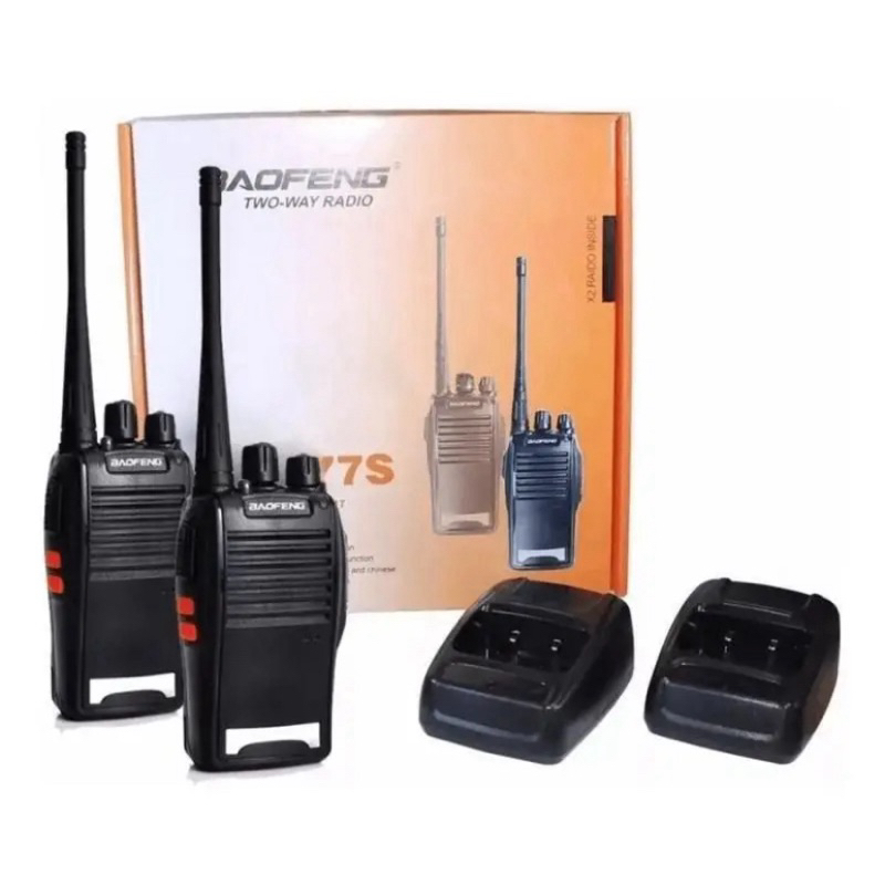 kit 2 rádios comunicador baofeng Alcance 12 Km 16 Canais BF 777S Profissional recarregável rádio