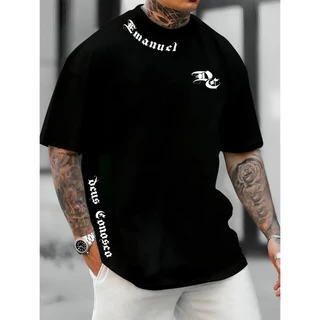 Camiseta Streetwear Unissex Emanuel Deus Conosco 100% Algodão Letra Estampada Frontal