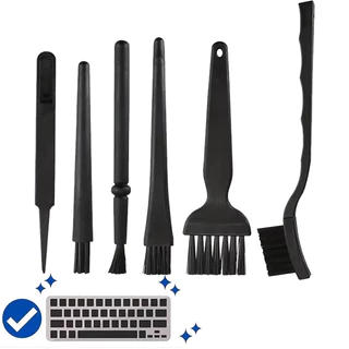 Kit 6 Escovas Pincéis Antiestáticos Pinça Limpeza Para Computador Notebook Circuito Placa Eletrônica