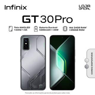 Celular Infinix GT 30 Pro 12GB+512GB–Até 24GB de RAM Extendida–Dimensity 8350 Ultimate Câmera de 108MP NFC