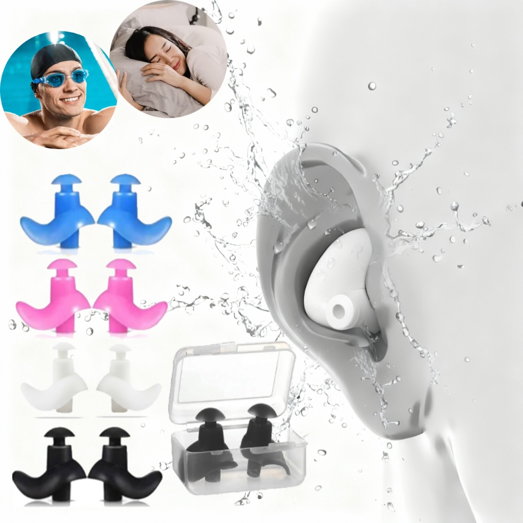 Protetor Auricular Tampão de Ouvido Para Água Natação Banho Piscina ...