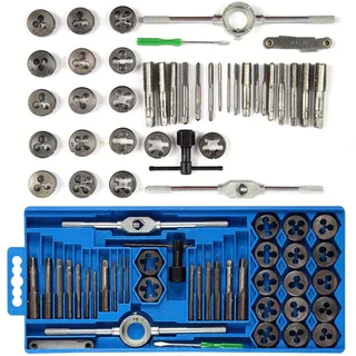 Jogo Kit Macho E Tarracha Cossinete Com 40 Peças Rosca Interna e Externa Direita Esquerda