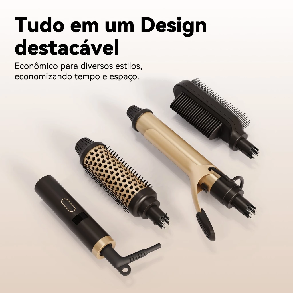 Modelador de cabelo com diferentes acessórios