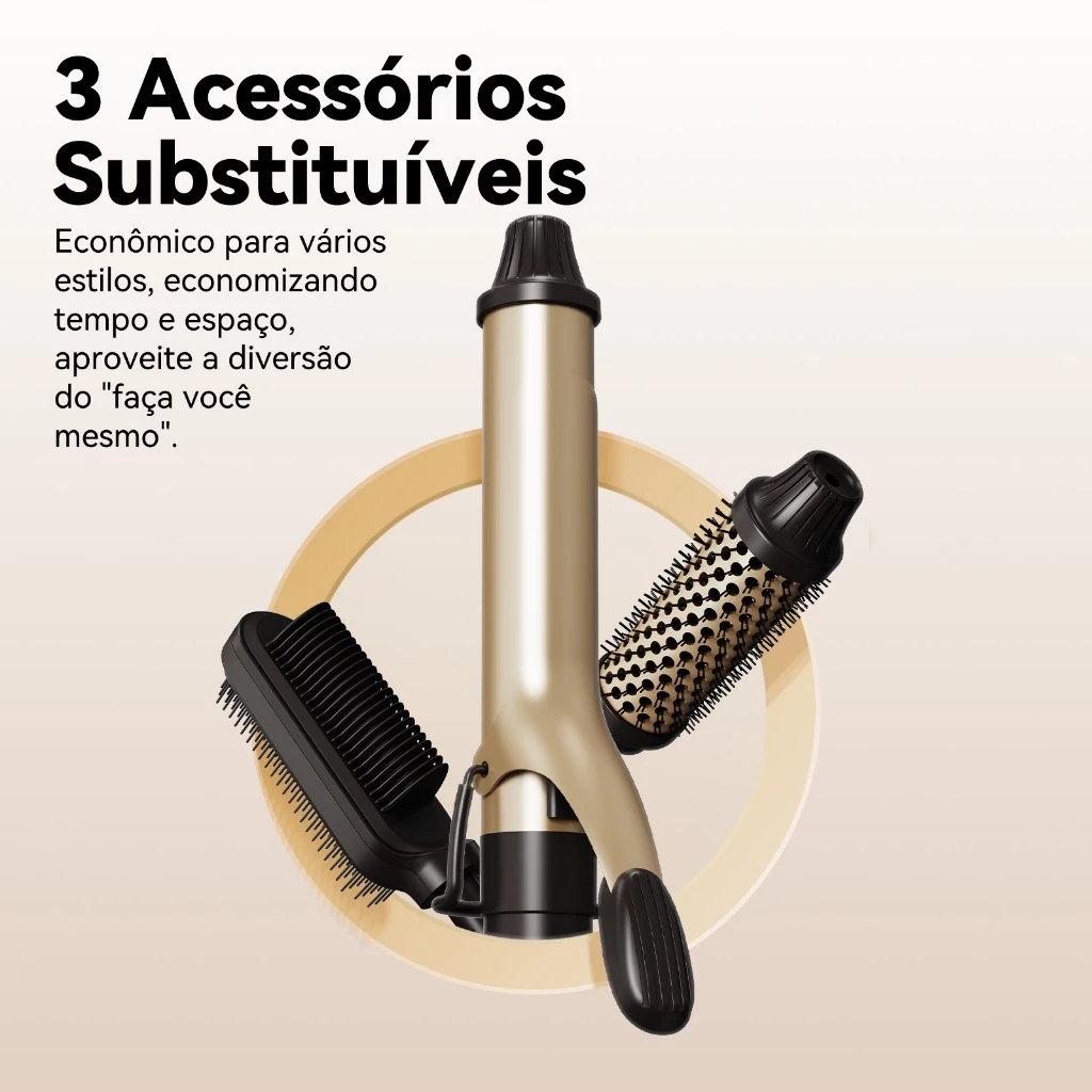 Modelador de cabelo com acessórios substituíveis