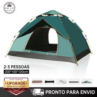 Barraca Camping 200cm*150cm*120cm Portátil A Prova D'agua Dois Andare Barraca De Acampamento 2 Pessoas De Praia em Oferta na Shopee