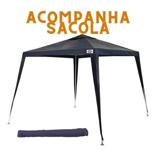 Tenda de Praia Mor Gazebo Azul Polietileno 3x3 Metros Desmontável em Oferta na Shopee