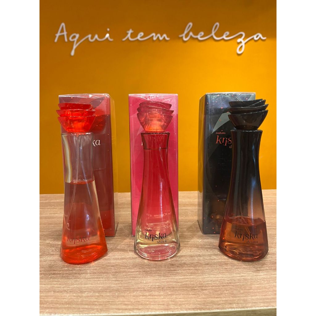 Perfume Natura Feminino Kriska shock, tradicional e drama 100ml deo Colonia Original Fragrância em Oferta na Shopee