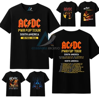 Camiseta ACDC Power Up Tour 2026 Banda de Rock metal 100% Algodão Premium