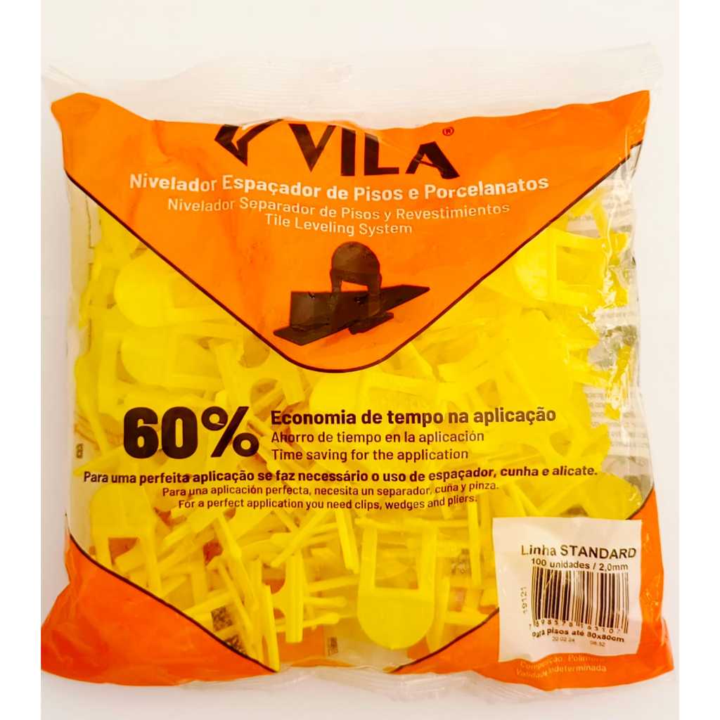 NIVELADOR ESPAÇADOR DE PISOS E PORCELANATOS MARCA VILA DE 2,0MM