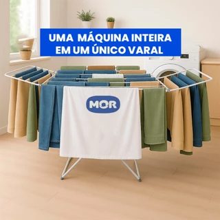 Varal de Chão Grande Maxi MOR com Abas Capacidade P/ 25kg Roupas Úmidas Não Enferruja Dobrável Aço em Oferta na Shopee