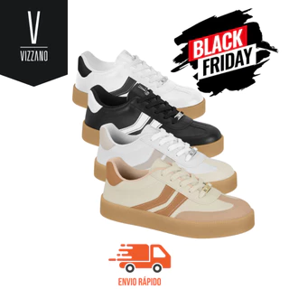 Tênis Feminino Vizzano Original Retrô Plataforma | Solado Marrom Casual, Confortável Black Friday