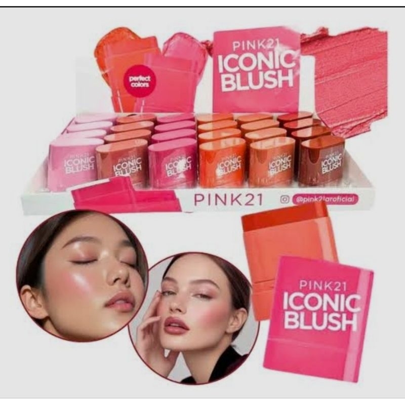 Blush em Bastão Iconic - Pink 21 Cosmetics - pequeno - Tons: 01