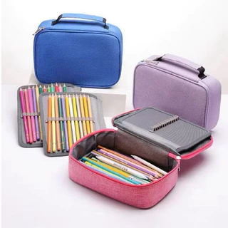 Estojo 72 Pens Escolar Box Nylon Com Alça Feminino/Masculino Organizador Com Divisórias Zíper Infantil