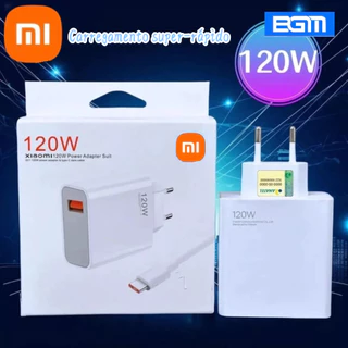 Carregador 120W Turbo Power Xiaomi Cabo 6A Usb com Saída Tipo-C,carregador de iPhone,Carregamento super-rápido