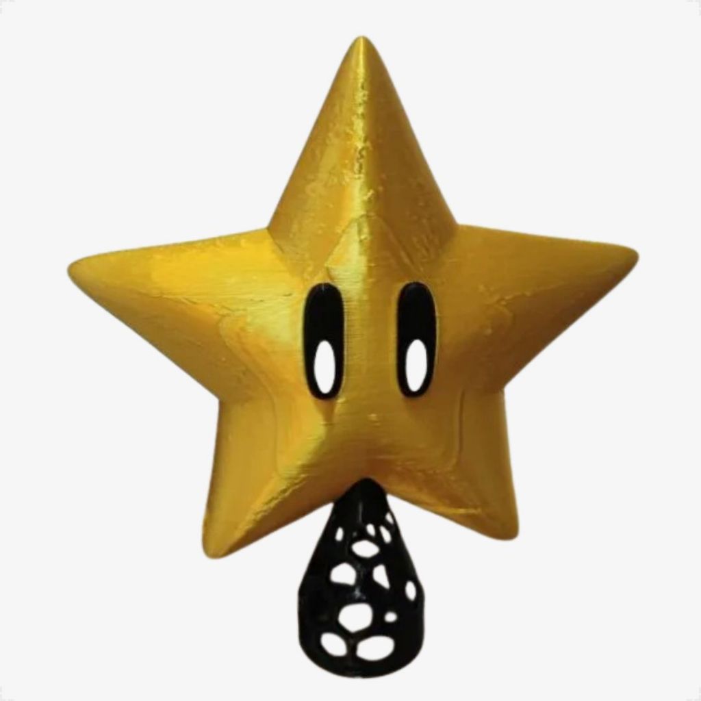 Estrela do Mario para árvore de natal Dourada