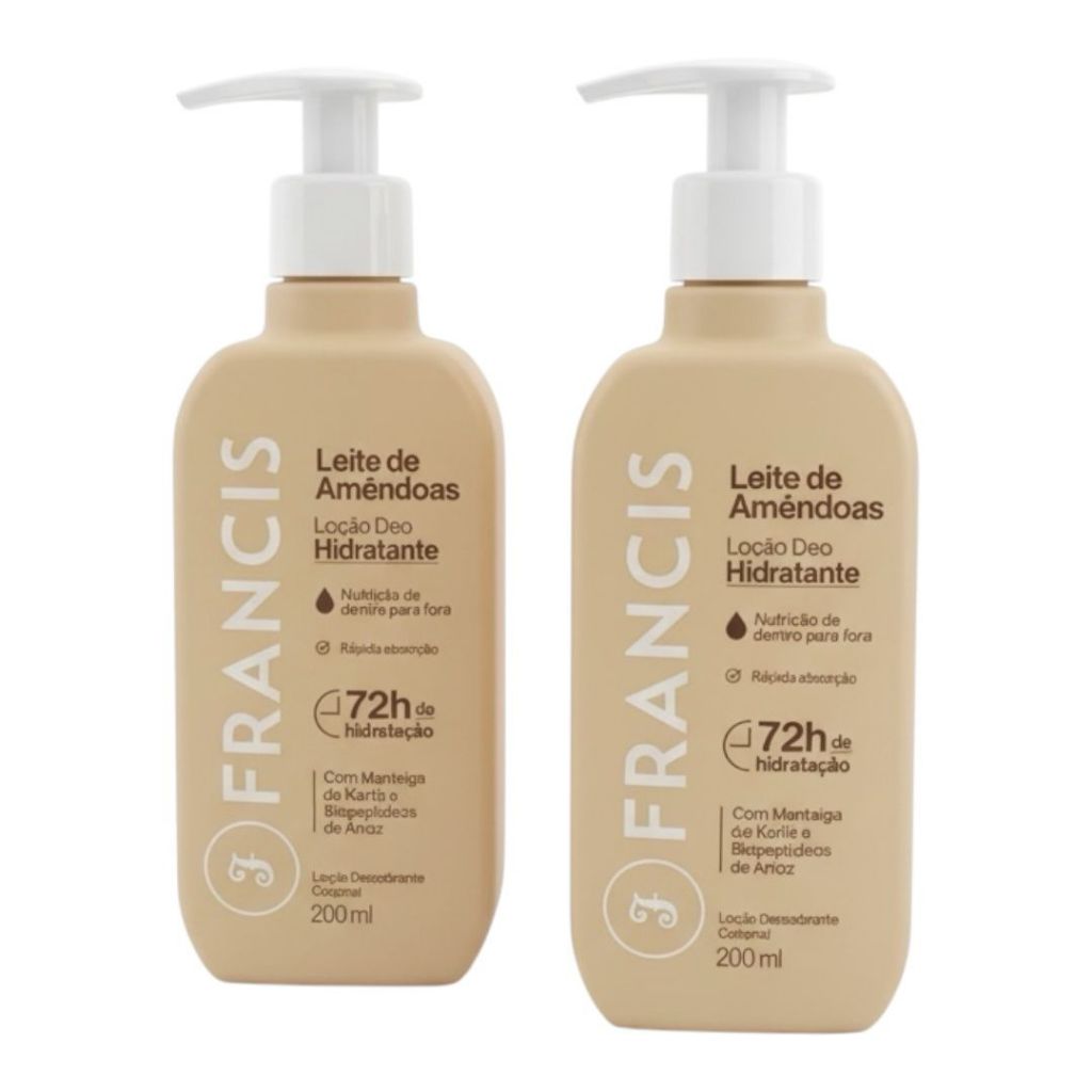 Kit Francis Leite de Amêndoas 2x200ml – Loção Hidratante Corporal