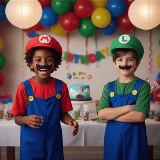 Fantasia Premium Mario Bros + Fantasia do Luigi Masculino (INFANTIL) Envio Imediato