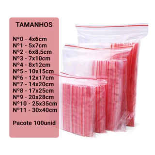 Saco Zip lock hermético abre e fecha -100 unidades em Oferta na Shopee