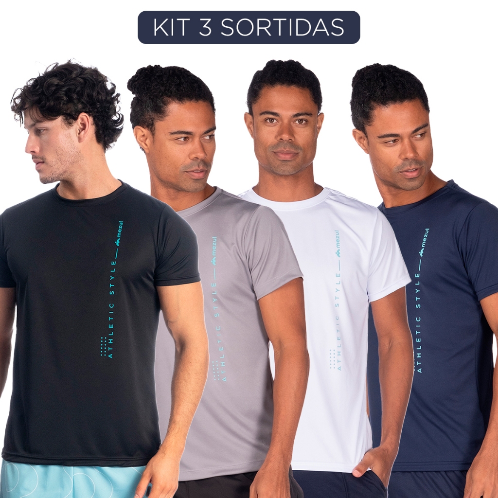 Kit Camiseta Dryfit Athletic Style Treino ST3-CP1