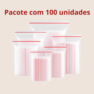 Saco Zip (Abre e Fecha) Transparente com 100 unidades – Tamanhos Nº 0 ao 8 em Oferta na Shopee