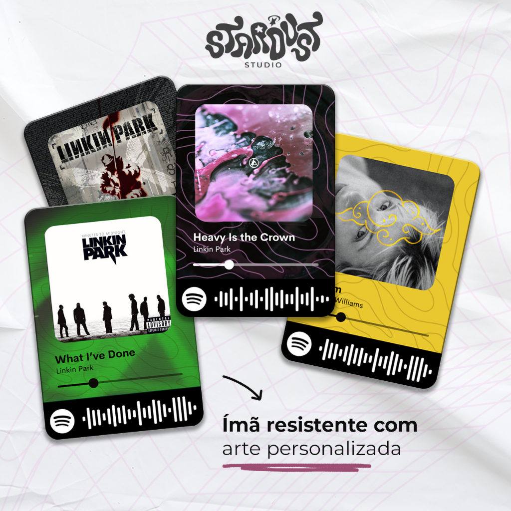 Ímã personalizado com código Spotify - Música e foto